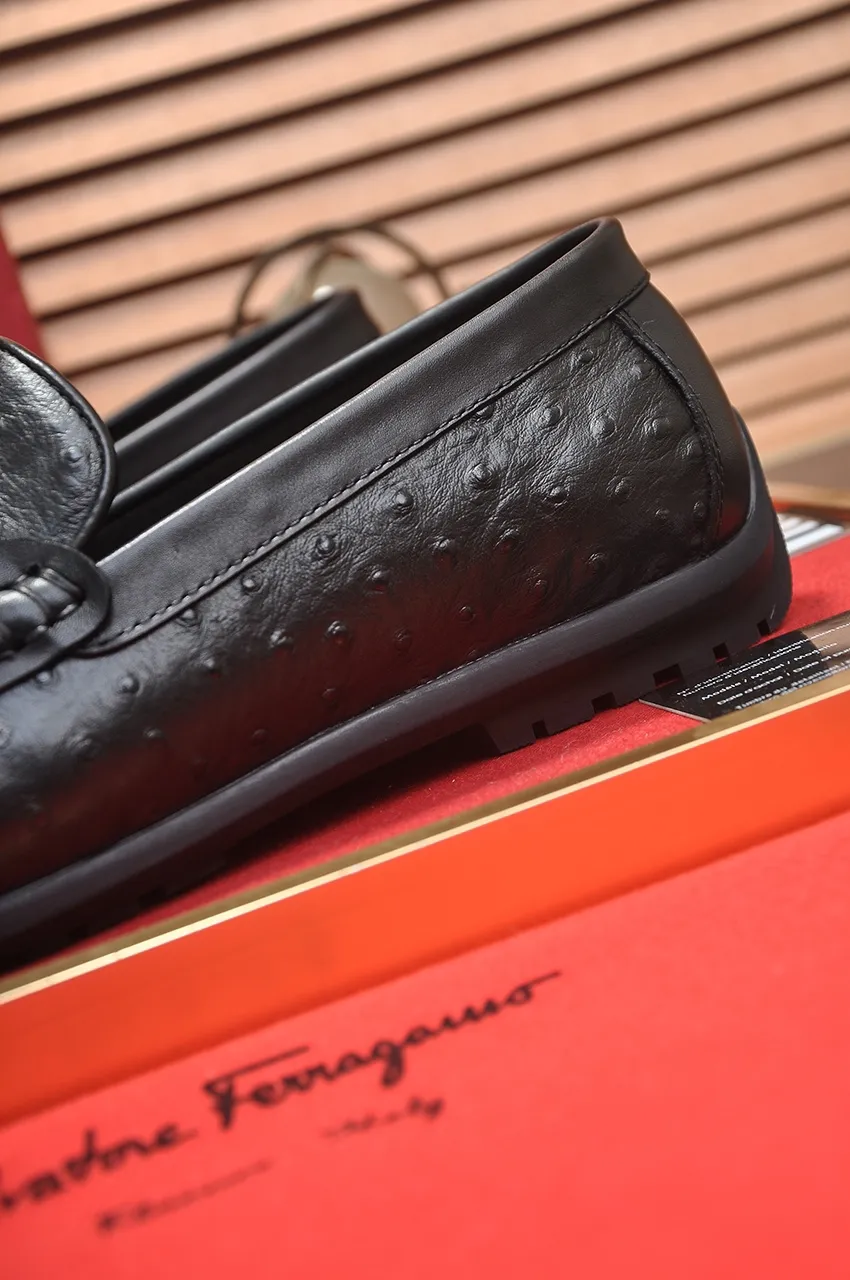 Men's shoes 💰500💶[Ferragamo/Ferragamo] The latest model in the counter. Original imported open-sided high-quality cowhide hand-woven + imported 🐂 cowhide + original luxury metal buckle + original combination outsole. Comparison without pressure 38--44🎉